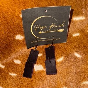 Pope Ranch Customs Purple Leather Earrings